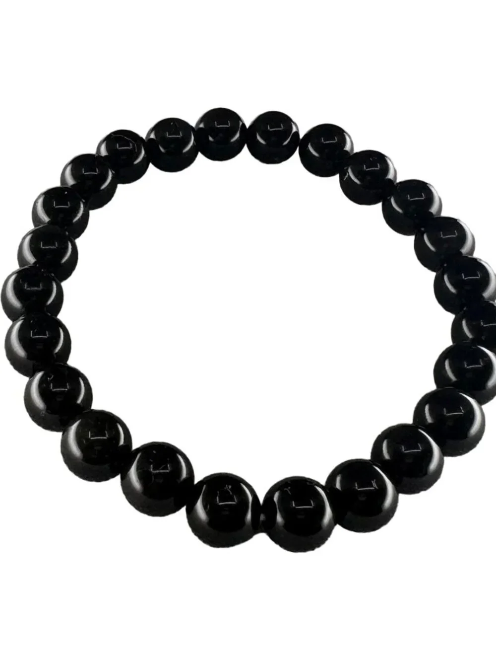 8mm Authentic Natural Black Obsidian Beaded Stretch Bracelet Protection Talisman